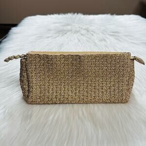 Talbots Gold Shimmer Textured Clutch